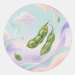 Sticker Rond Coussinets de Pois Flottants Rêveurs