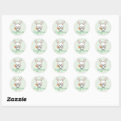 Sticker Rond Cousu Bunny Kawaii personnalisé (Feuille)