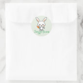 Sticker Rond Cousu Bunny Kawaii personnalisé (Sac)