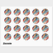 Sticker Rond Couteau de palette texture (Feuille)