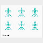 Sticker Rond couteau turquoise (Feuille)