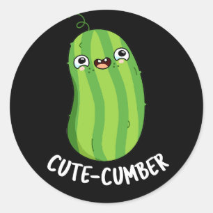 Sticker Rond Coutecumber Funny Concomber Pun Dark BG