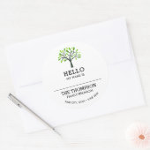 Sticker Rond Coutume d'arbre généalogique d'étiquette de nom de (Enveloppe)