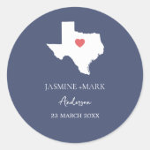 Sticker Rond Coutume de mariage au Texas (Devant)