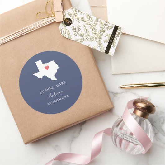 Sticker Rond Coutume de mariage au Texas (Cadeaux)