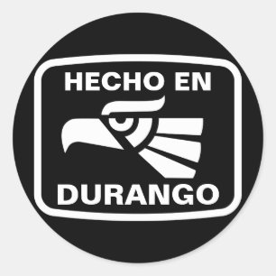Sticker Rond Coutume de personalizado d'en Durango de Hecho
