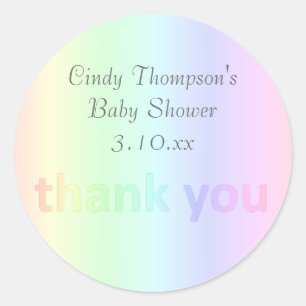 Sticker Rond Coutume en pastel de Merci d'arc-en-ciel