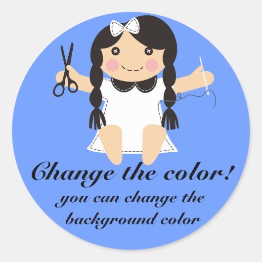 Sticker Rond Couture couleur personnalisée couturière couturièr (Devant)