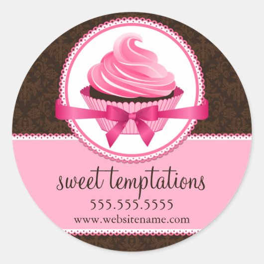Sticker Rond Couture Cupcake Boulangerie Coffret Cachets (Devant)