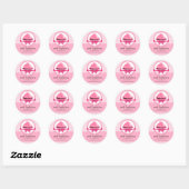 Sticker Rond Couture Cupcake Boulangerie Coffret Cachets (Feuille)
