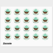 Sticker Rond Couture Cupcake Boulangerie Merci (Feuille)