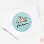 Sticker Rond couture de boeuf de vache volante couleur personna (Enveloppe)