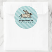 Sticker Rond couture de boeuf de vache volante couleur personna (Sac)