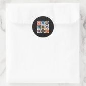 Sticker Rond Couture de patchwork drôle Faites un motif de patc (Sac)