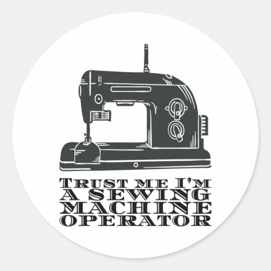 Sticker Rond Couture - Faites-moi confiance Je suis un opérateu (Devant)