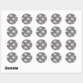 Sticker Rond Couture rose et gris Ballerina Anniversaire (Feuille)