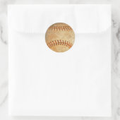 Sticker Rond Couture rouge vintage de baseball blanc (Sac)