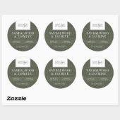 Sticker Rond Couvercle de bougie de soja en pot avec logo à mot (Feuille)