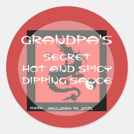 Sticker Rond couvercle de canning asiatique - taille pour un co (Devant)