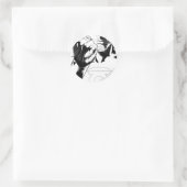 Sticker Rond Couvercle de fond de la lanterne verte, noir et bl (Sac)