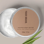 Sticker Rond Couvercle de pot Neutre Beige Simple