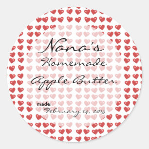 Sticker Rond Couvercle Heart Canning - dimensionné pour un couv