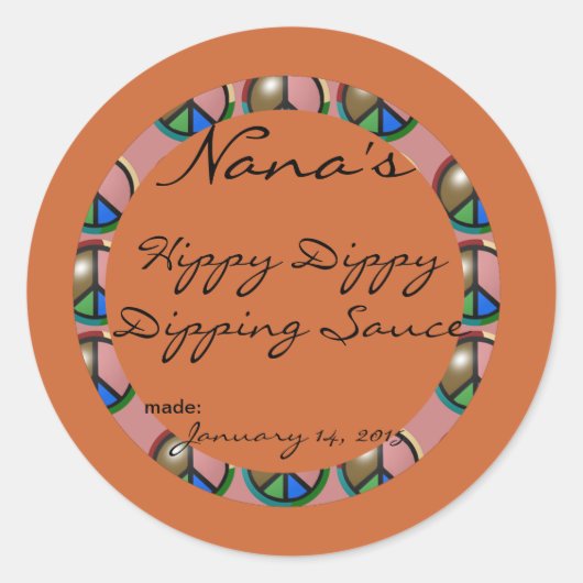 Sticker Rond Couvercle Peace Canning - dimensionné pour un couv (Devant)