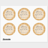 Sticker Rond Couvercle Plaid Canning - dimensionné pour un couv (Feuille)