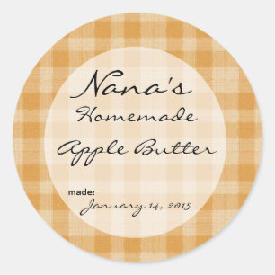 Sticker Rond Couvercle Plaid Canning - dimensionné pour un couv