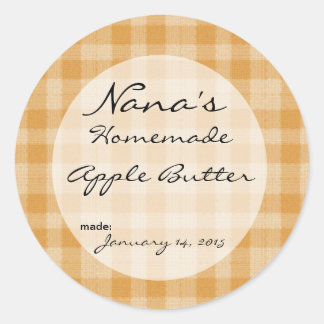 Sticker Rond Couvercle Plaid Canning - dimensionné pour un couv