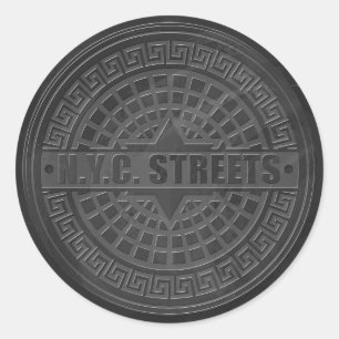 Sticker Rond Couvercles de trou en marbre noir