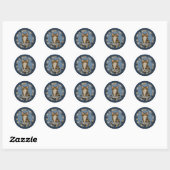 Sticker Rond Couverture de chat tigré (Feuille)