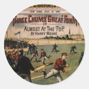 Sticker Rond Couverture du magazine Vintage Sports Baseball Thr