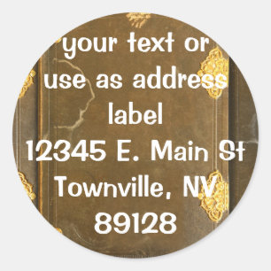 Sticker Rond Couverture Gold & Old Book