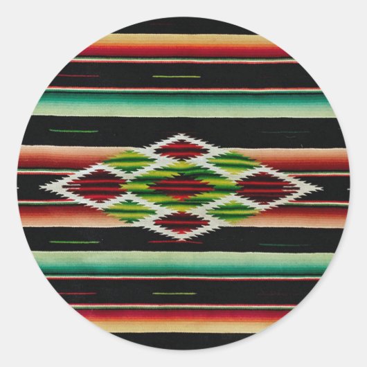 Sticker Rond Couverture mexicaine traditionnelle espagnole Sera (Devant)