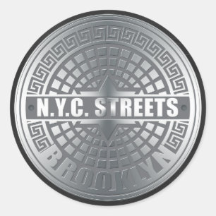 Sticker Rond Couvertures de trou Brooklyn