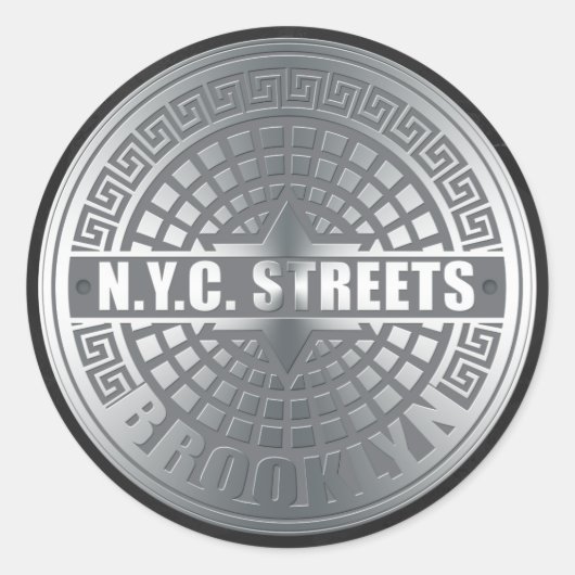 Sticker Rond Couvertures de trou Brooklyn (Devant)