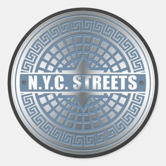 Sticker Rond Couvertures de trou NYC (Devant)