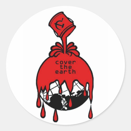 Sticker Rond couvrir la terre (Devant)