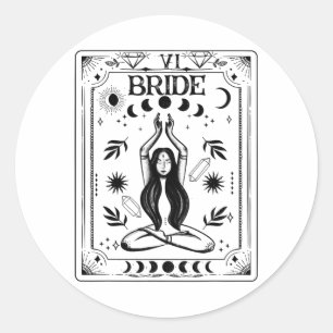 Sticker Rond Coven de mariée ensorcelante Tarot céleste gothiqu