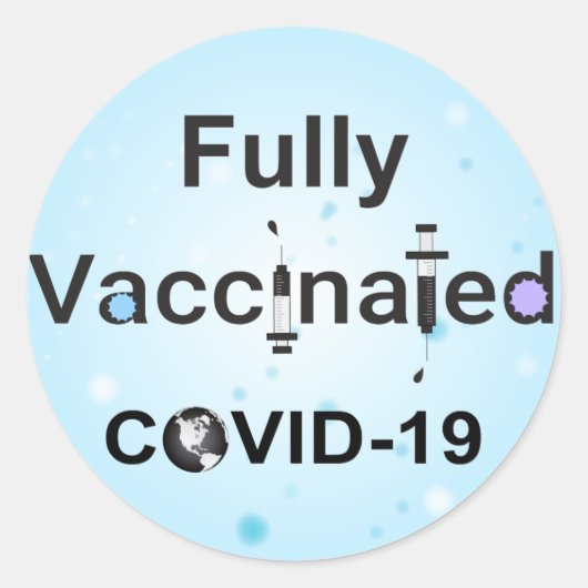 Sticker Rond COVID-19 entièrement vacciné (Devant)