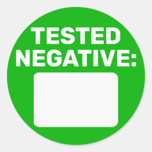 Sticker Rond Covid Négatif Écrire Sur
