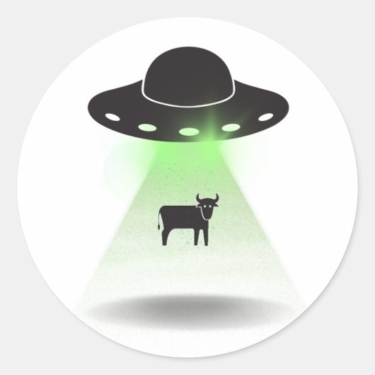 Sticker Rond Cow Abduction (Devant)