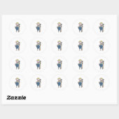 Sticker Rond Cow as Farmer with Pitchfork (Feuille)