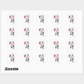 Sticker Rond Cow Cheerful Christmas Winter Animals (Feuille)