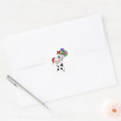 Sticker Rond Cow Cheerful Christmas Winter Animals (Enveloppe)