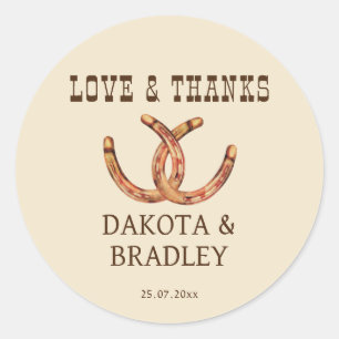 Sticker Rond Cow-girl du sud-ouest remercient