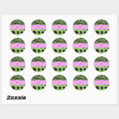 Sticker Rond Cow Print, Cow Spots, Zebra Stripes, monogram (Feuille)