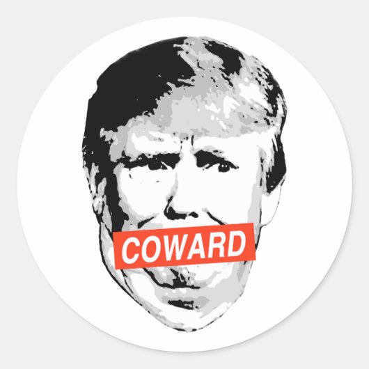 Sticker Rond Coward Trump (Devant)