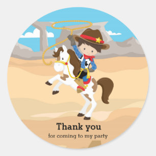 Sticker Rond Cowboy